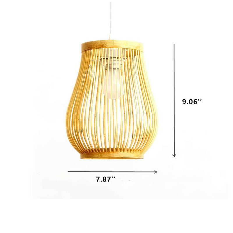 Einfache Birdcage Bamboo Weaving 1-Licht-Pendelleuchte 