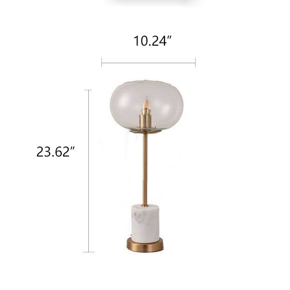 Moderne kreative Glaskugel Marmor Basis 1-Licht LED Tischlampe 