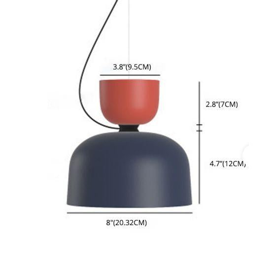 Moderne 1-flammige Pendelleuchte mit Trichterschirm aus Metall in Macaron-Geometrie 