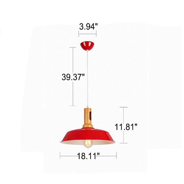 Nordic Industrial Aluminum Barn 1-Light Pendant Light