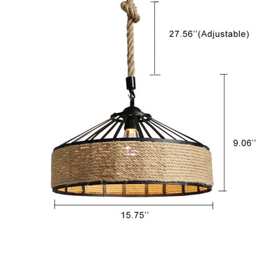 Sisalseil 1-Licht-Kuppel-Pendelleuchte 