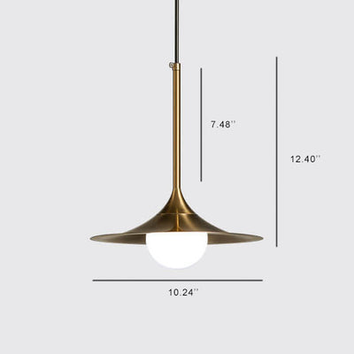 Nordic Golden Trumpet Shaped Metal 1-Light Pendant Light