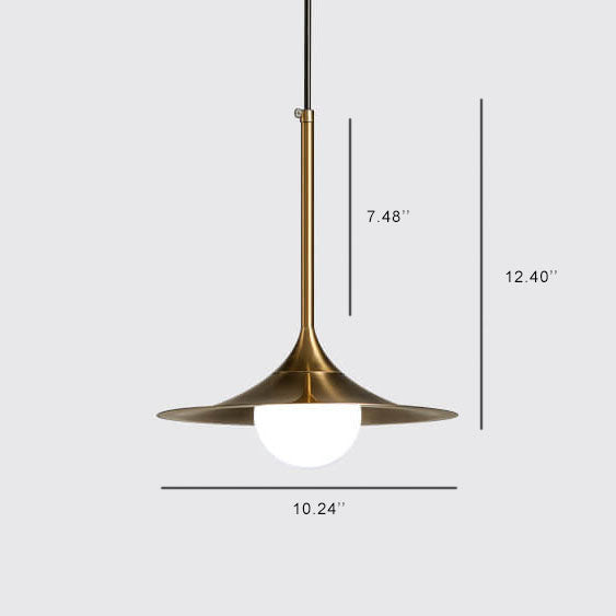Nordic Golden Trumpet Shaped Metal 1-Light Pendant Light