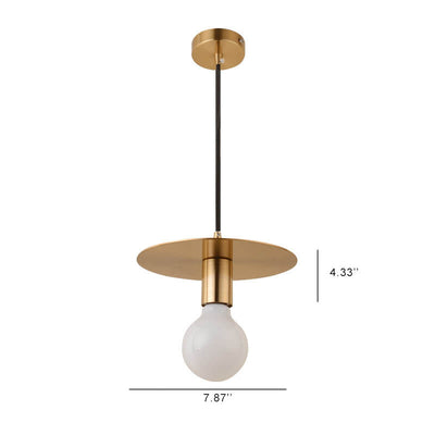 Modern Creative Circle Flat Single Bulb Pendant Light