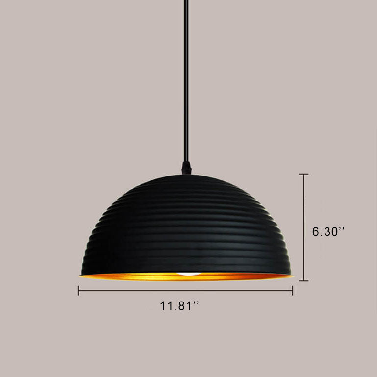 Industrial Wrought Iron Dome 1-Light Pendant Light