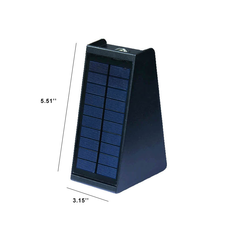 Einfache Solar-Trapez-Außenleuchten, wasserdicht, oben und unten, LED-Wandleuchte 