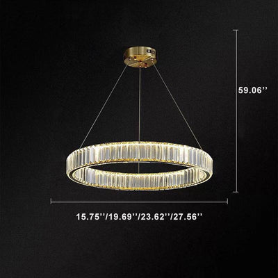 Modern Ring Crystal 1-Light LED Chandeliers