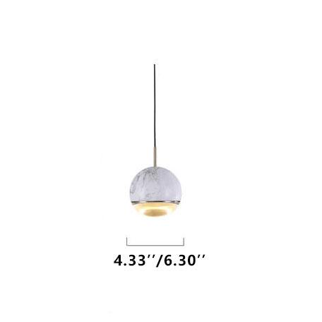 Modern Spherical Marble 1-Light LED Pendant Light