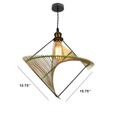 Creative Twisted Rattan Weaving 1-Light Pendant Light