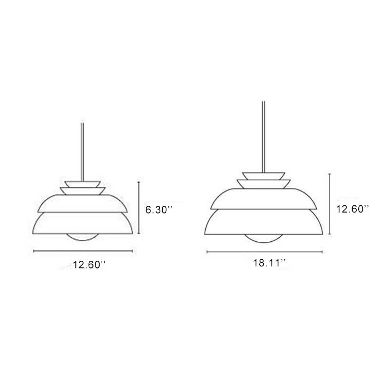Modern Minimalist Multilayer Dome 1-Light Pendant Light