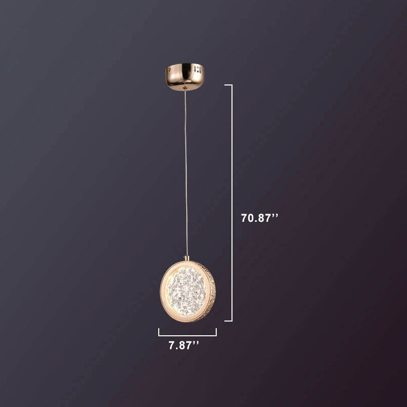 ضوء قلادة LED بلمسة حديثة وإبداعية بشكل دائري من الأكريليك بلمبة واحدة 