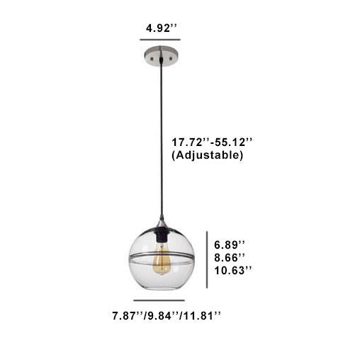 Modem Creative Round Ball Glass 1-Light Pendant Light