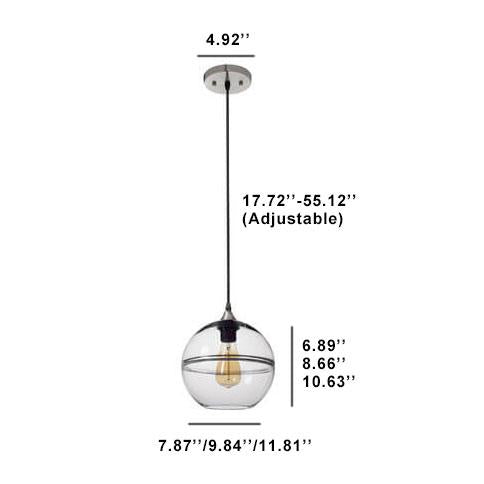 Moden Creative Round Ball Glas 1-Licht-Pendelleuchte 