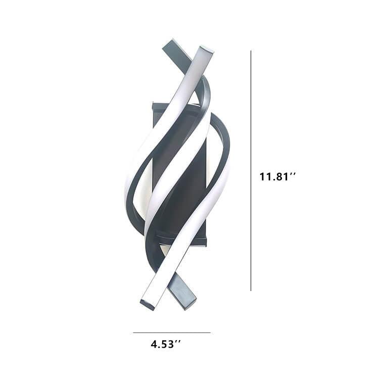 Modern Minimalist Spiral 1-Light LED Wall Sconce Lamp