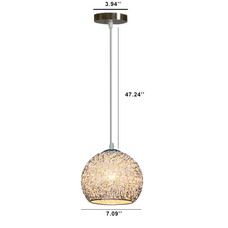 Modern Aluminum Wire 1-Light Dome Pendant Light