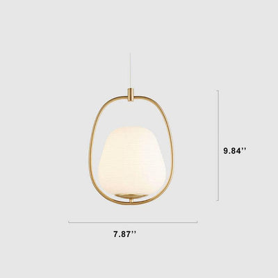 Nordic Creative Oval Glass Ball Gold Ring Pendant Light