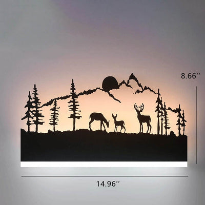 Applique murale LED 1 lumière en acrylique créatif avec motif en fer 