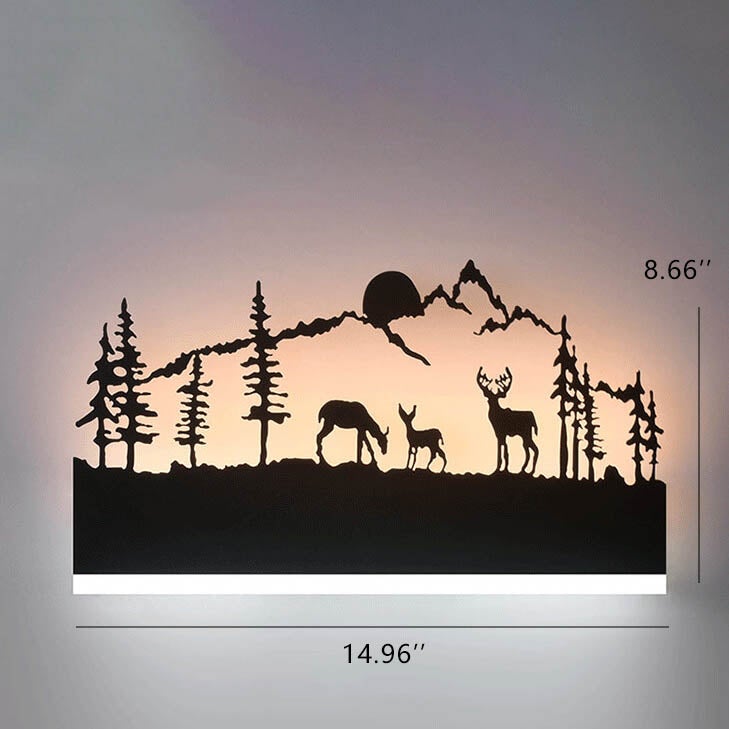 Applique murale LED 1 lumière en acrylique créatif avec motif en fer 