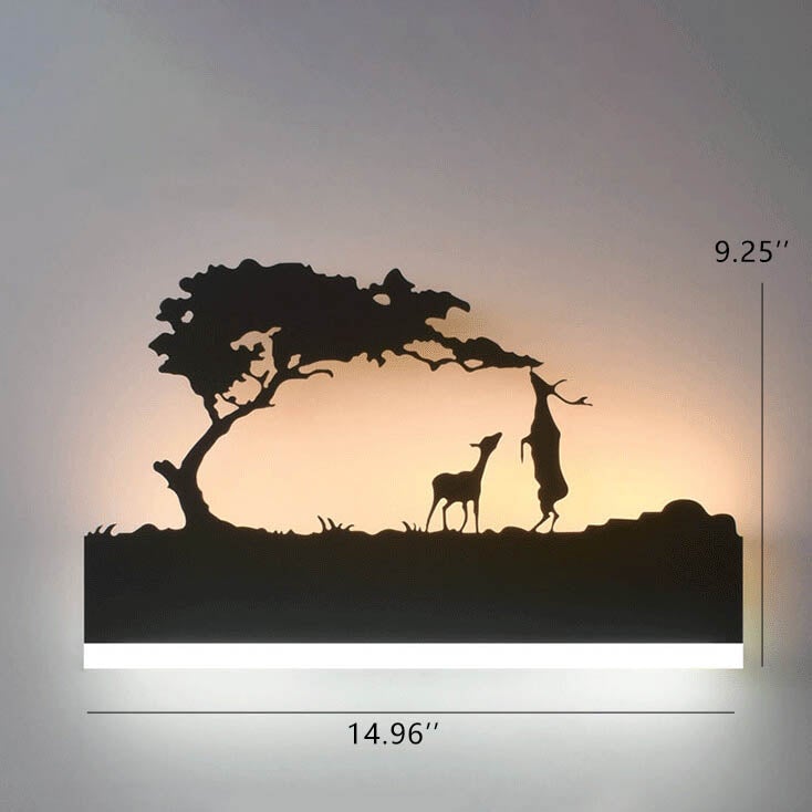 Applique murale LED 1 lumière en acrylique créatif avec motif en fer 