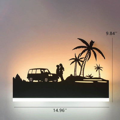 Applique murale LED 1 lumière en acrylique créatif avec motif en fer 