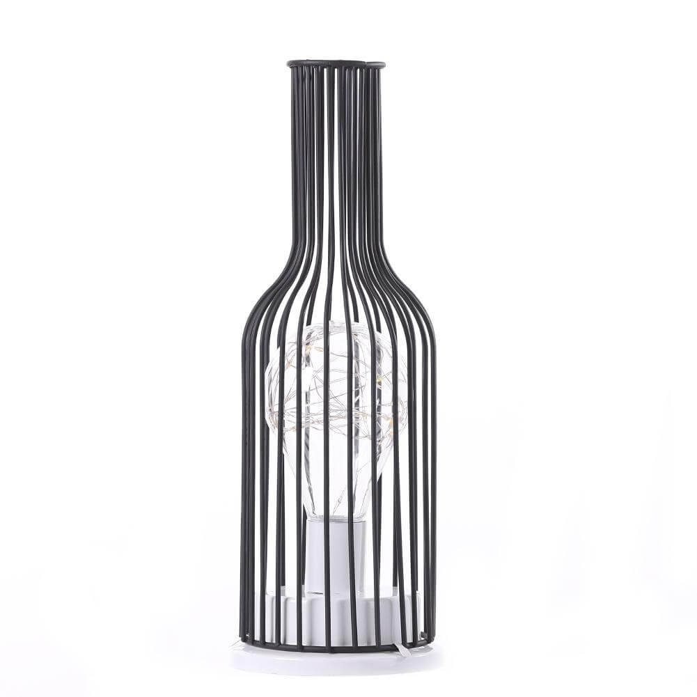 Retro Schmiedeeisen Weinflasche Nachtlicht Tischlampe 
