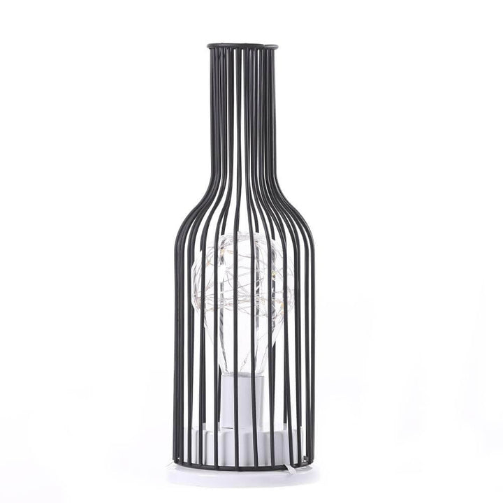 Retro Schmiedeeisen Weinflasche Nachtlicht Tischlampe 