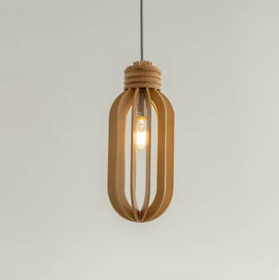 Simplicity Creative Solid Wood Oval Shaped 1-Light Pendant Light