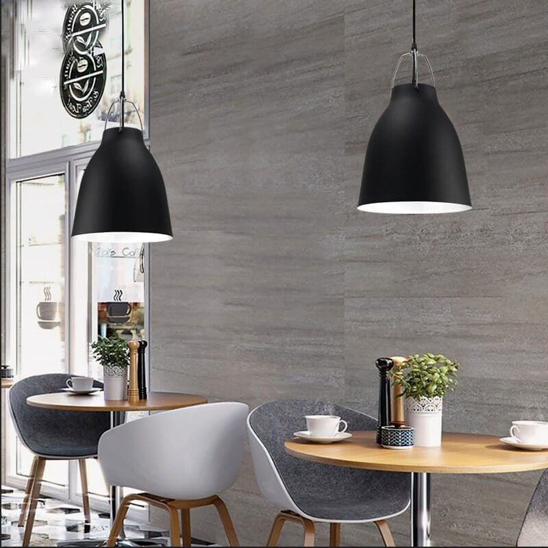 Minimalist Bell Shaped Barrel 1-Light Aluminum Pendant Light