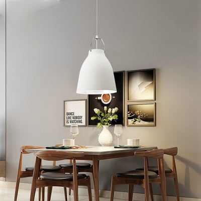 Minimalist Bell Shaped Barrel 1-Light Aluminum Pendant Light