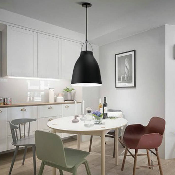 Minimalist Bell Shaped Barrel 1-Light Aluminum Pendant Light