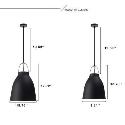 Minimalist Bell Shaped Barrel 1-Light Aluminum Pendant Light