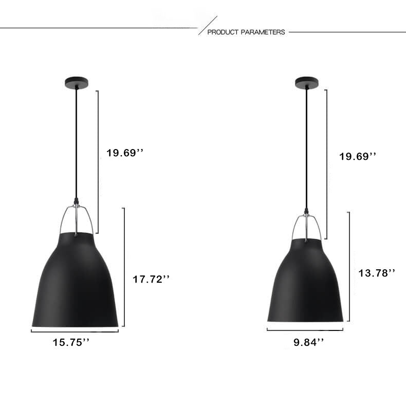 Minimalist Bell Shaped Barrel 1-Light Aluminum Pendant Light